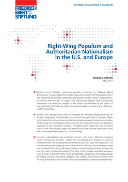 Right-Wing Populism and Authoritarian Nationalism in the U.S