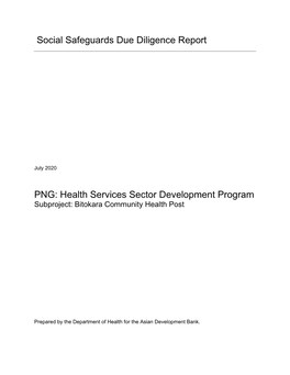 51035-001: Health Services Sector Development Program