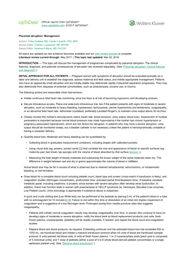 Placental Abruption: Management