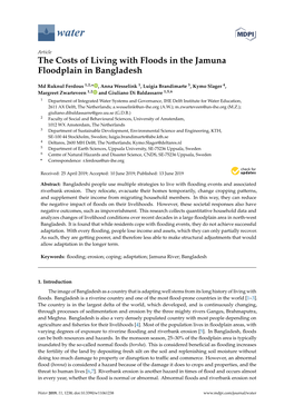 The Costs of Living with Floods in the Jamuna Floodplain in Bangladesh