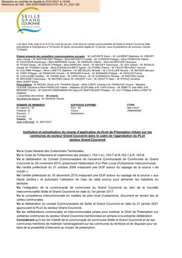 Institution Et Actualisation Du Champ D'application Du Droit De Préemption Urbain Sur Les Communes Du Secteur Grand Couronné
