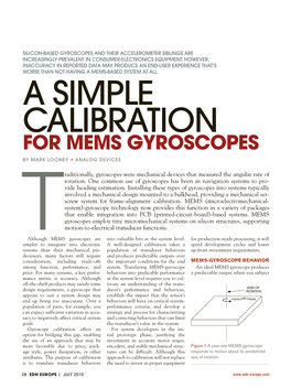 A Simple Calibration for Mems Gyroscopes