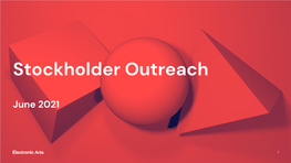 Stockholder Outreach