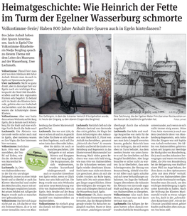 Wie Heinrich Der Fette Im Turm Der Egelner Wasserburg Schmorte