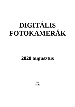 Digitális Fotokamerák