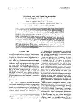 Deformation in the Hinge Region of a Chevron Fold, Valley and Ridge Province, Central Pennsylvania