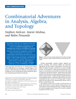 Combinatorial Adventures in Analysis, Algebra, and Topology Stephen Melczer, Marni Mishna, and Robin Pemantle