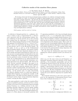 Collective Modes of the Massless Dirac Plasma