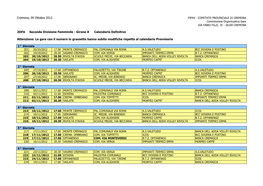 Il Calendario Della Seconda Divisione