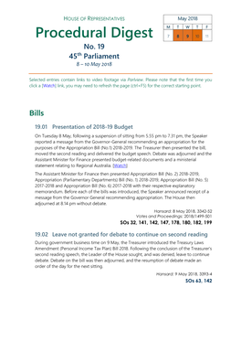Procedural Digest No