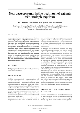 New Developments in the Treatment of Patients with Multiple Myeloma
