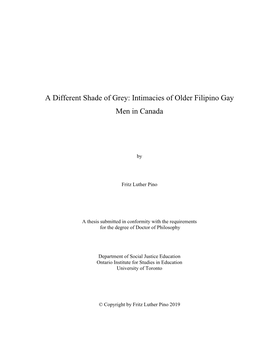 Intimacies of Older Filipino Gay Men in Canada