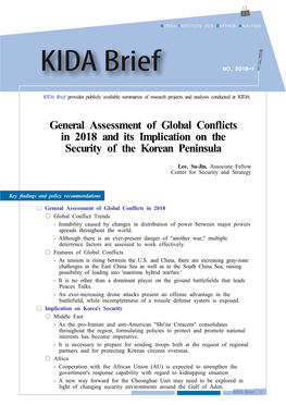 General Assessment of Global Conflicts in 2018 and Its Implication on the Security of the Korean Peninsula