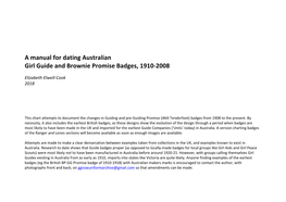 A Manual for Dating Australian Girl Guide and Brownie Promise Badges, 1910-2008
