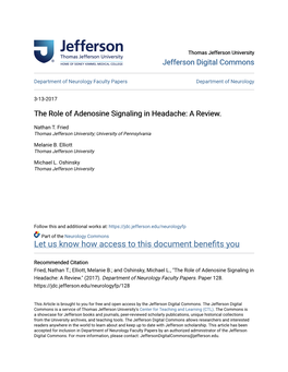 The Role of Adenosine Signaling in Headache: a Review