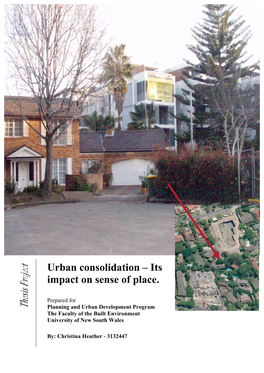 Urban Consolidation – Its Impact on Sense of Place
