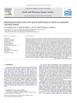 Modelling the Liquid-Water Vein System Within Polar Ice Sheets As a Potential Microbial Habitat