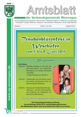 Traubenblütenfest in Westhofen Vom 5