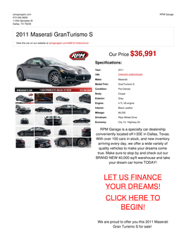 2011 Maserati Granturismo S | Dallas, TX | RPM Garage