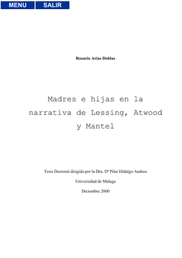 Madres E Hijas En La Narrativa De Lessing, Atwood Y Mantel