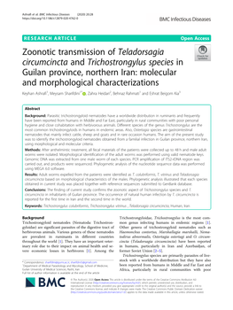 Zoonotic Transmission of Teladorsagia Circumcincta and Trichostrongylus