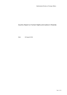 Country Report on Human Rights and Justice in Rwanda