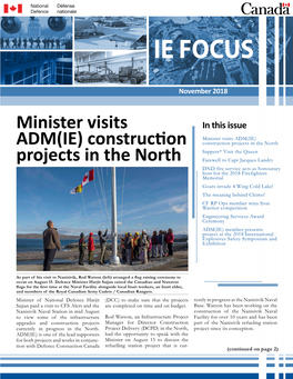 Minister Visits ADM(IE) Construction Projects in the North