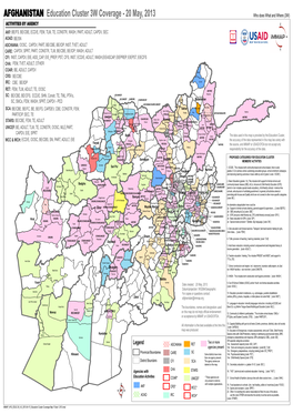 Immap AFG EDUC-08 A3 2013-04-15 Education Cluster Coverage Map 15 April 2013.Mxd