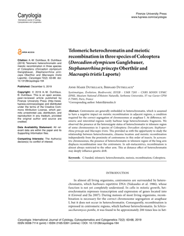 Caryologia International Journal of Cytology, Cytosystematics and Cytogenetics