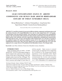 Lead Contamination Status in Abiotic Components and Human Hair Around Bidhyadhari Estuary of Indian Sundarban Delta