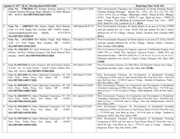 Agenda of 431Th SEAC Meeting Dated 18/03/2020 Reporting Time 10.30 AM 1