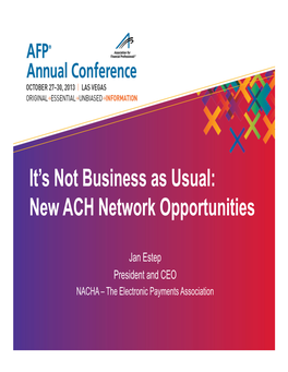 New ACH Network Opportunities