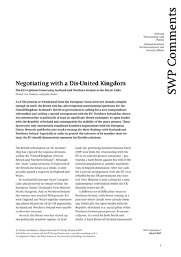 Negotiating with a Dis-United Kingdom. the EU's Options