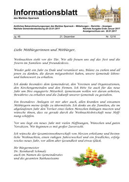 Informationsblatt Des Marktes Sparneck