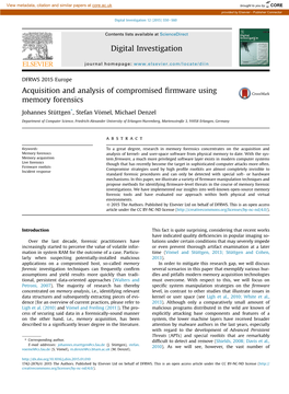 Acquisition and Analysis of Compromised Firmware