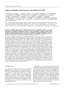 Study on Cognition and Prognosis in the Elderly (SCOPE)