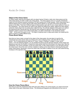 Rules for Chess