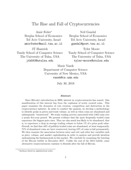 The Rise and Fall of Cryptocurrencies