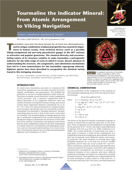 Tourmaline the Indicator Mineral: from Atomic Arrangement to Viking