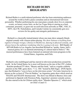 Richard Rubin Biography