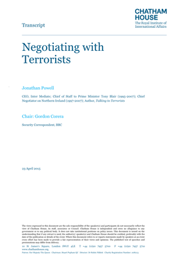 Negotiating with Terrorists