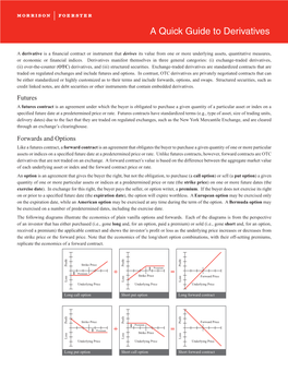 A Quick Guide to Derivatives