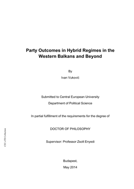 Party Outcomes in Hybrid Regimes in the Western Balkans and Beyond