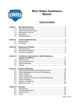 River States Conference Bylaws