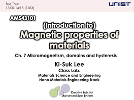 Ki-Suk Lee Class Lab