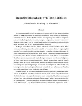 Truncating Blockchains with Tangly Statistics
