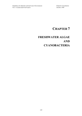Chapter 7 Freshwater Algae and Cyanobacteria