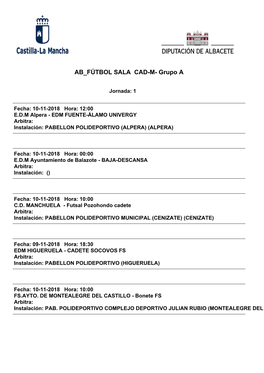 AB FÚTBOL SALA CAD-M- Grupo A