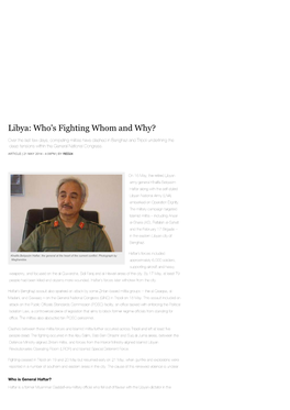 Libya: Who's Fighting Whom and Why?