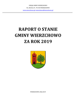 Raport O Stanie Gminy Wierzchowo Za Rok 2019